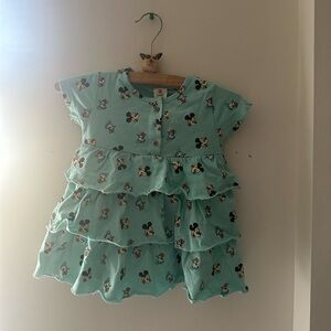 Cute Blue Dress with Cartoon Print